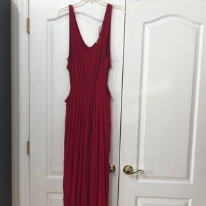 Red Summer Maxi Dress with Cutouts
